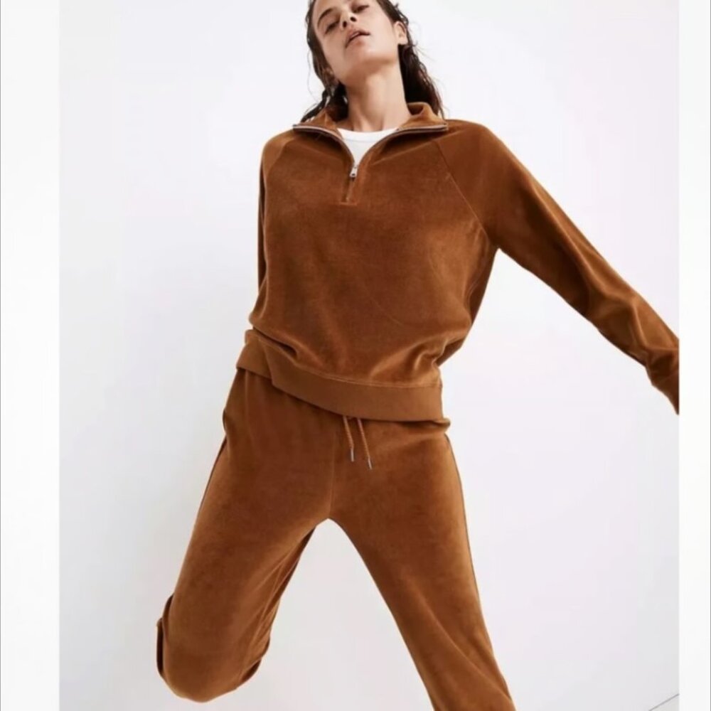 Madewell 1/2 Zip Velour Jogger Set
